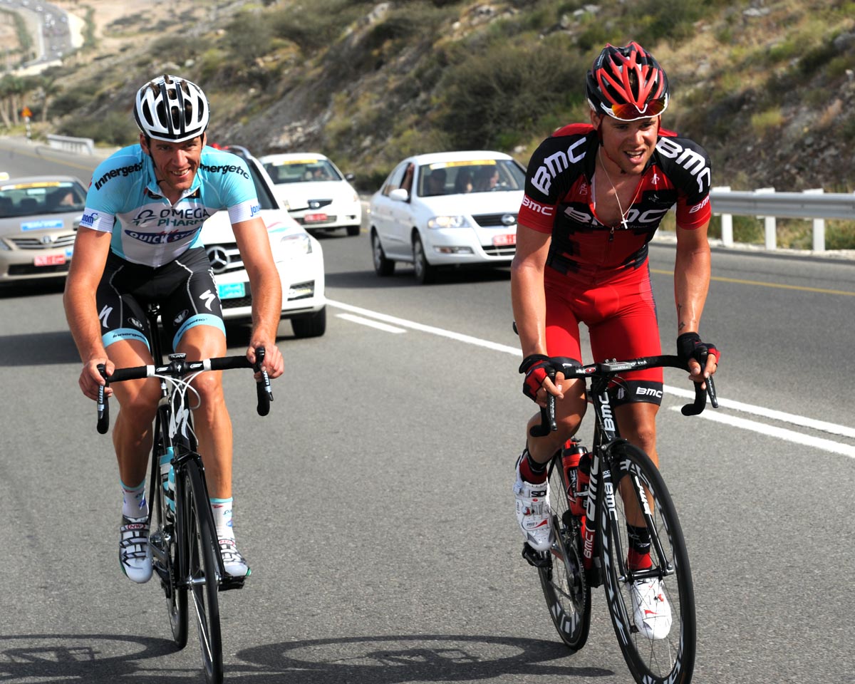 Klaas Lodewijk and Stijn Vandenbergh escape, Tour of Oman 2012, stage four