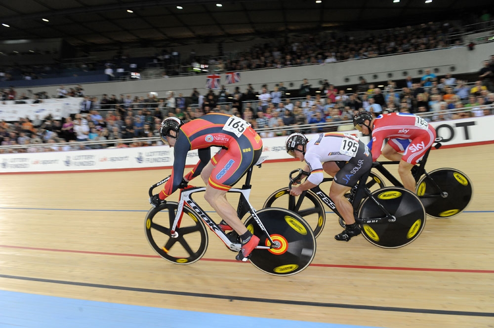 Sir Chris Hoy in keirin, London Track World Cup 2012, day three