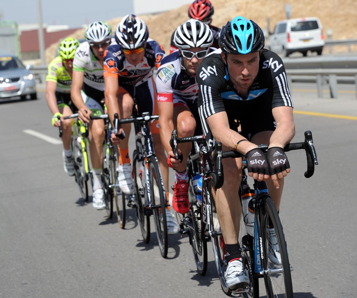 Bernhard Eisel in escape, Tour of Oman 2012, stage five