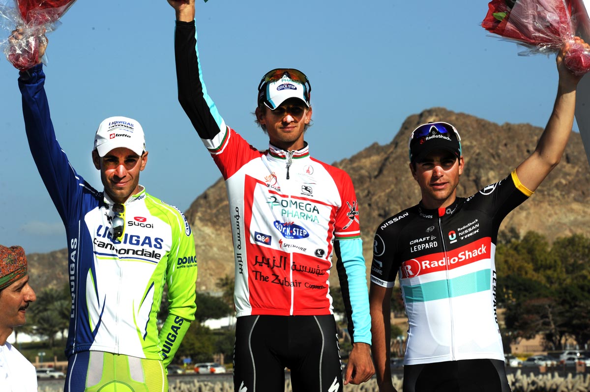 Peter Velits tops final podium, Tour of Oman 2012, stage six Peter Velits tops final podium, Tour of Oman 2012, stage six