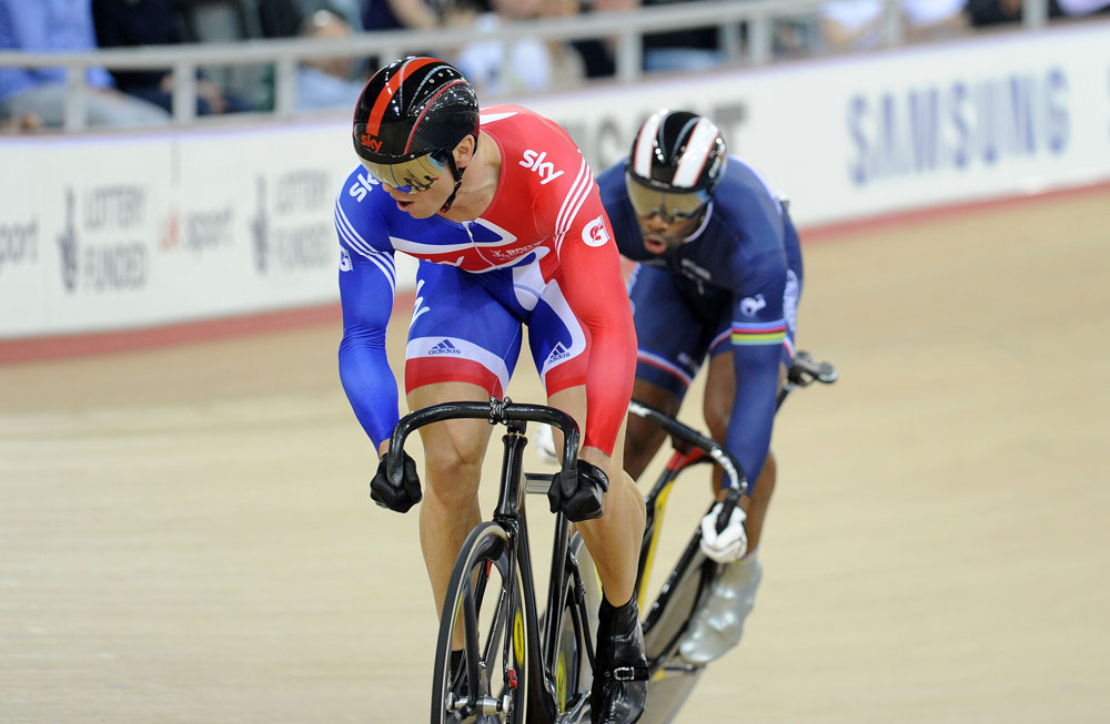 Sir Chris Hoy and Gregory Bauge, London Track World Cup 2012, day four