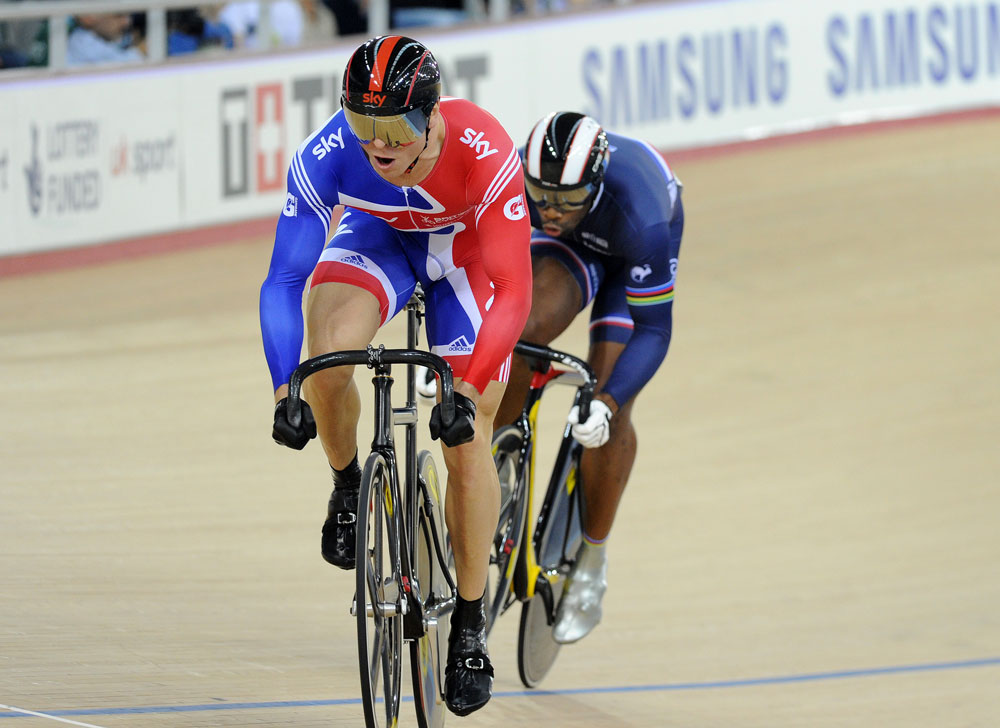 Sir Chris Hoy and Gregory Bauge, London Track World Cup 2012, day four