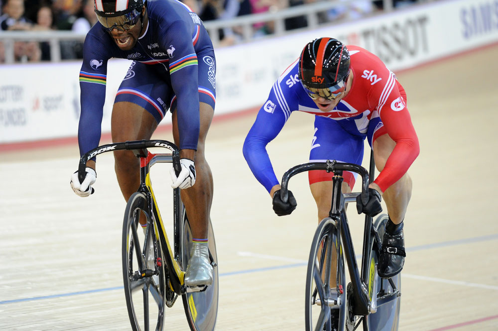 Sir Chris Hoy and Gregory Bauge, London Track World Cup 2012, day four