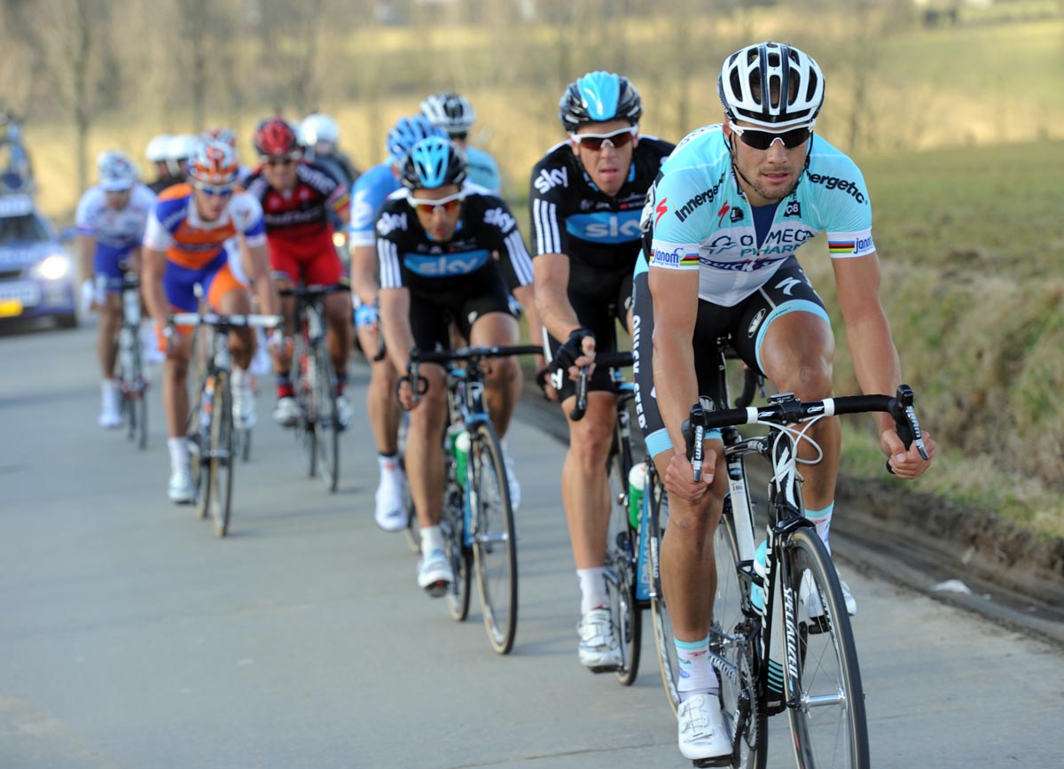 Tom Boonen escapes, Omloop Het Nieuwsblad 2012
