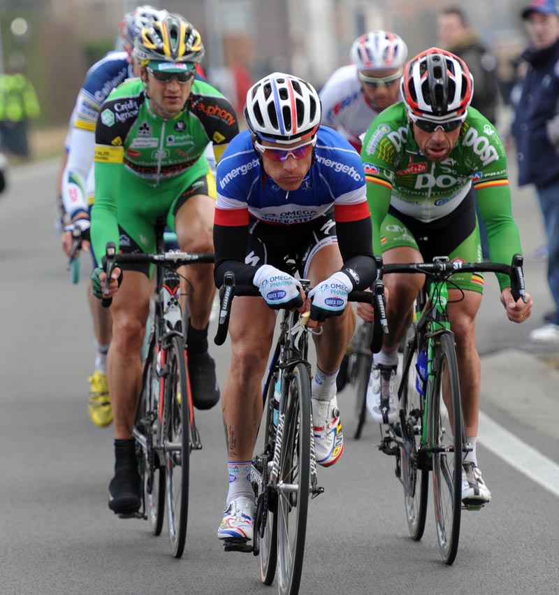 Sylvain Chavanel in escape, Kuurne-Brussels-Kuurne 2012