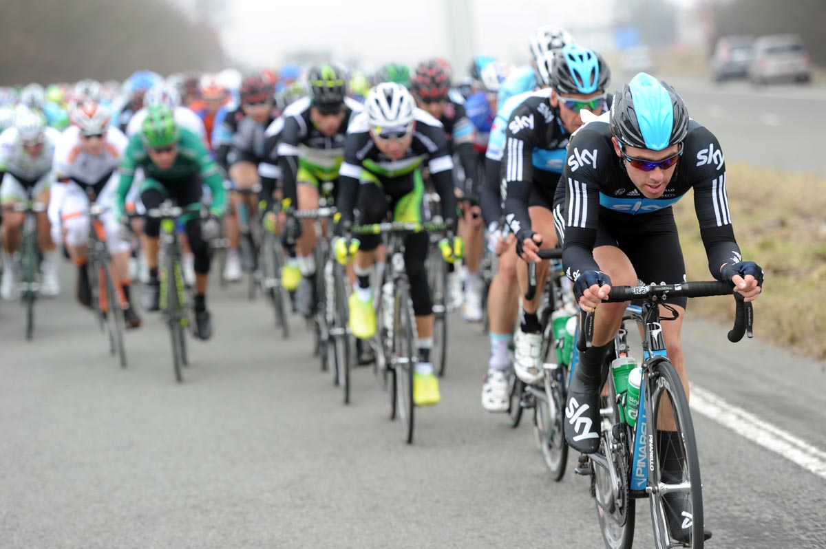 Alex Dowsett chases, Kuurne-Brussels-Kuurne 2012 Alex Dowsett chases, Kuurne-Brussels-Kuurne 2012