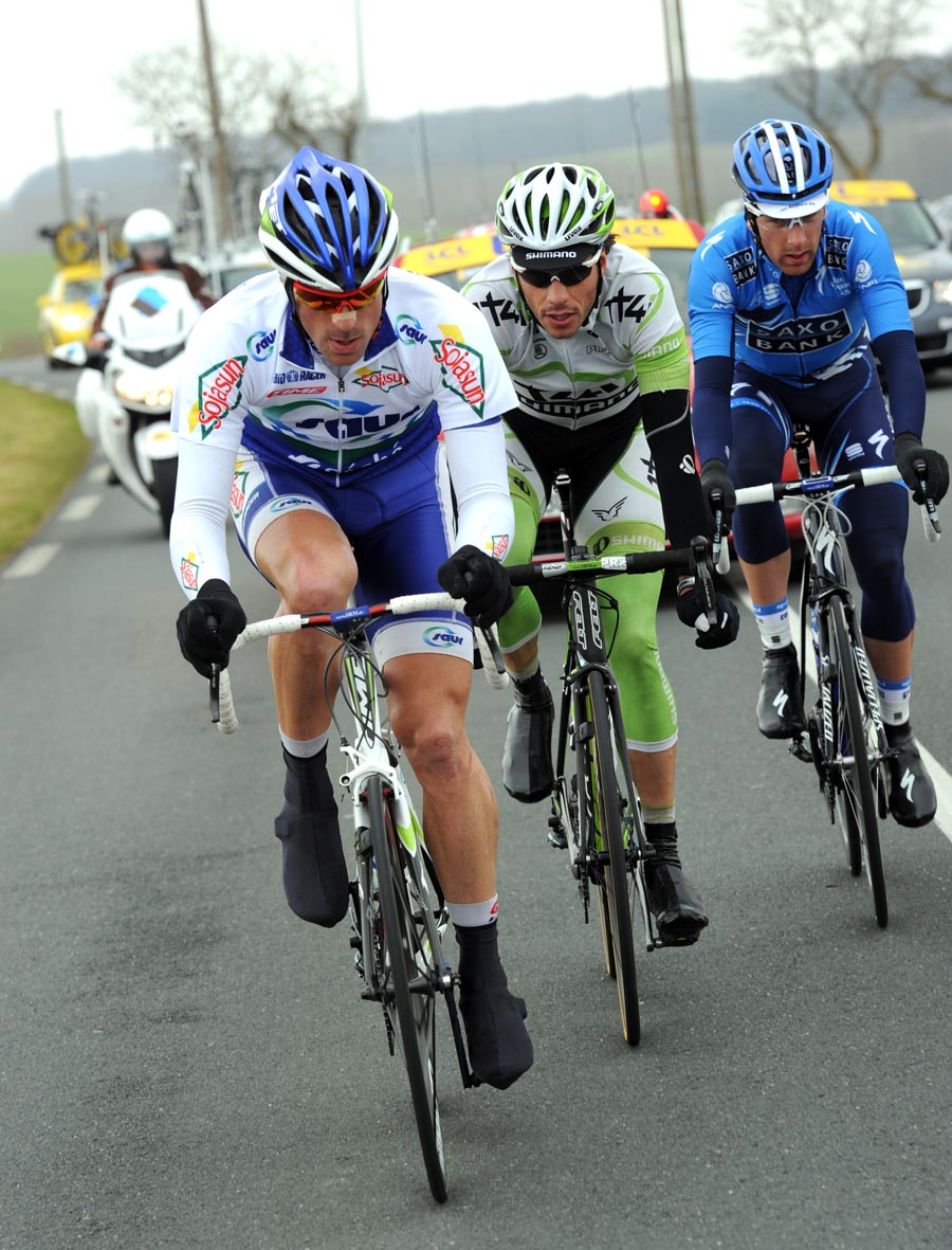 Jimmy Engoulvent in escape, Paris-Nice 2012, stage three