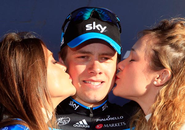 Edvald Boasson Hagen on podium, Tirreno-Adriatico 2012, stage three Edvald Boasson Hagen on podium, Tirreno-Adriatico 2012, stage three