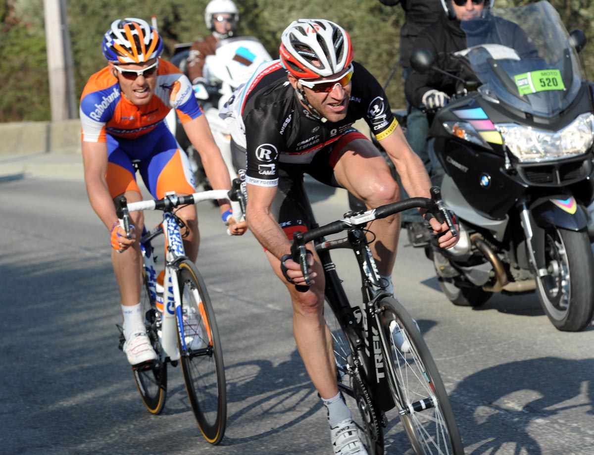 Jens Voigt and Luis Leon Sanchez, Paris-Nice 2012, stage six Jens Voigt and Luis Leon Sanchez, Paris-Nice 2012, stage six