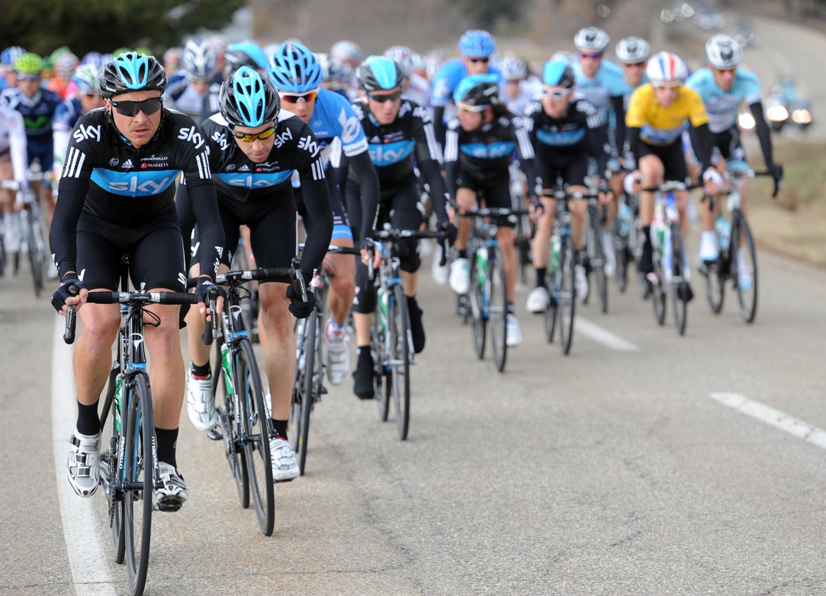 Team Sky chase the escape, Paris-Nice 2012, stage six Team Sky chase the escape, Paris-Nice 2012, stage six