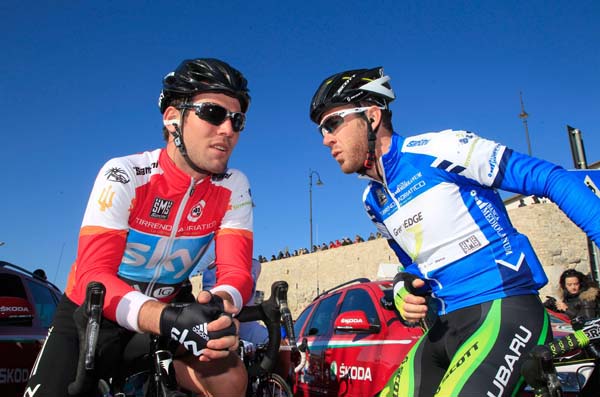 Mark Cavendish and Matt Goss, Tirreno-Adriatico 2012, stage four Mark Cavendish and Matt Goss, Tirreno-Adriatico 2012, stage four