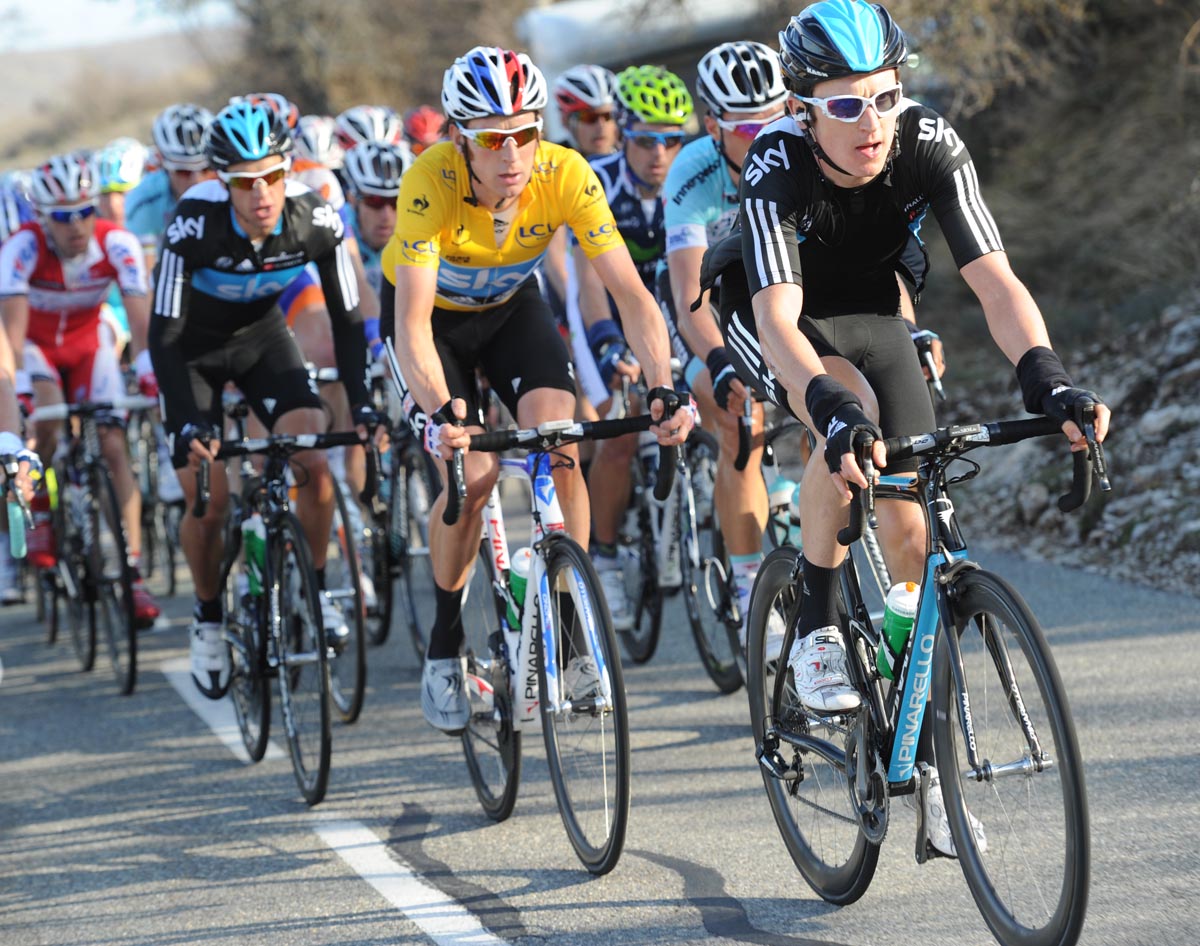 Geraint Thomas and Bradley Wiggins, Paris-Nice 2012, stage seven Geraint Thomas and Bradley Wiggins, Paris-Nice 2012, stage seven