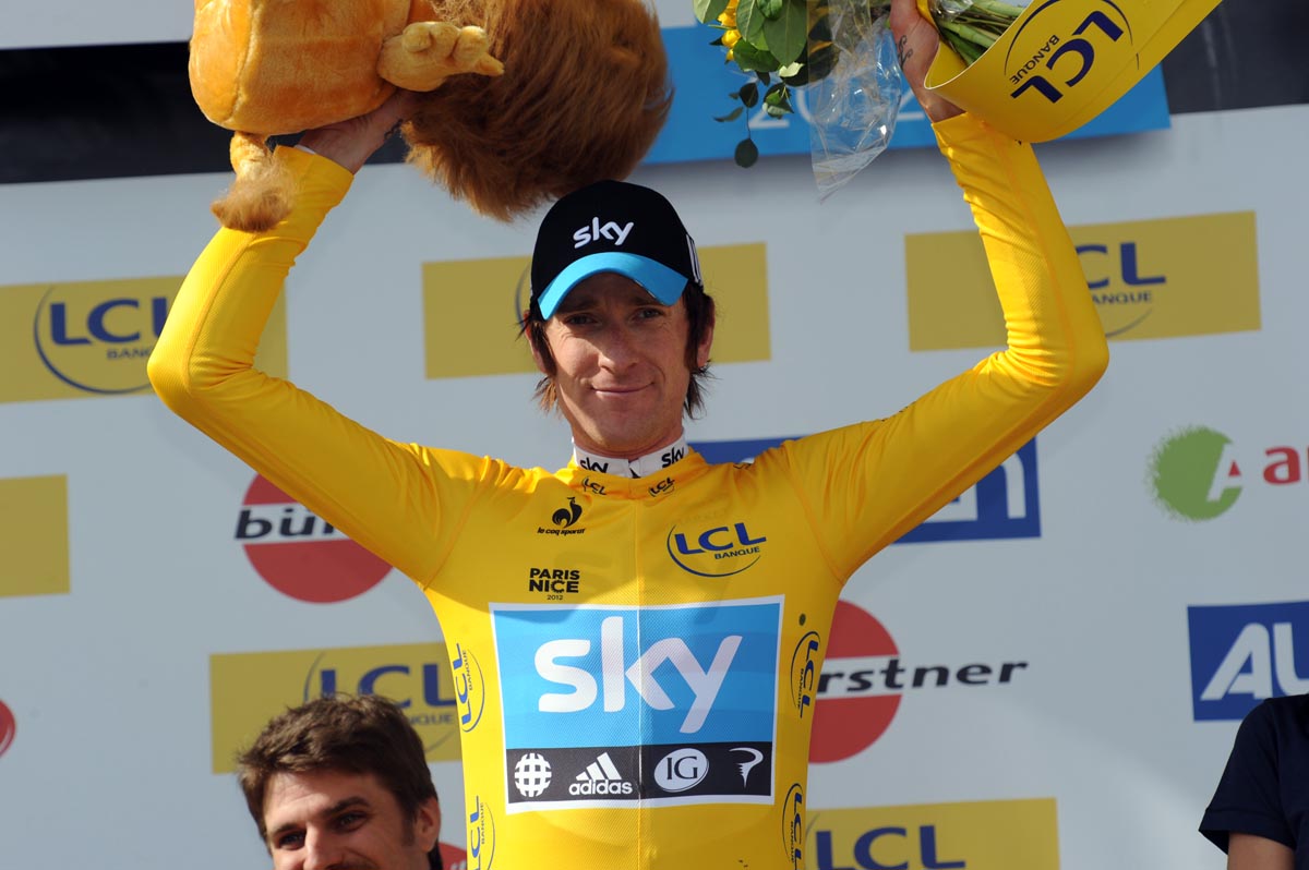 Bradley Wiggins, overall winner, Paris-Nice 2012, stage eight Bradley Wiggins, overall winner, Paris-Nice 2012, stage eight