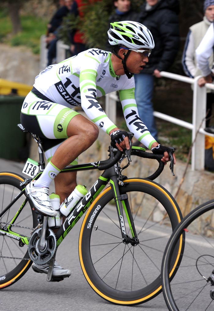 Cheng Ji in escape, Milan-San Remo 2012