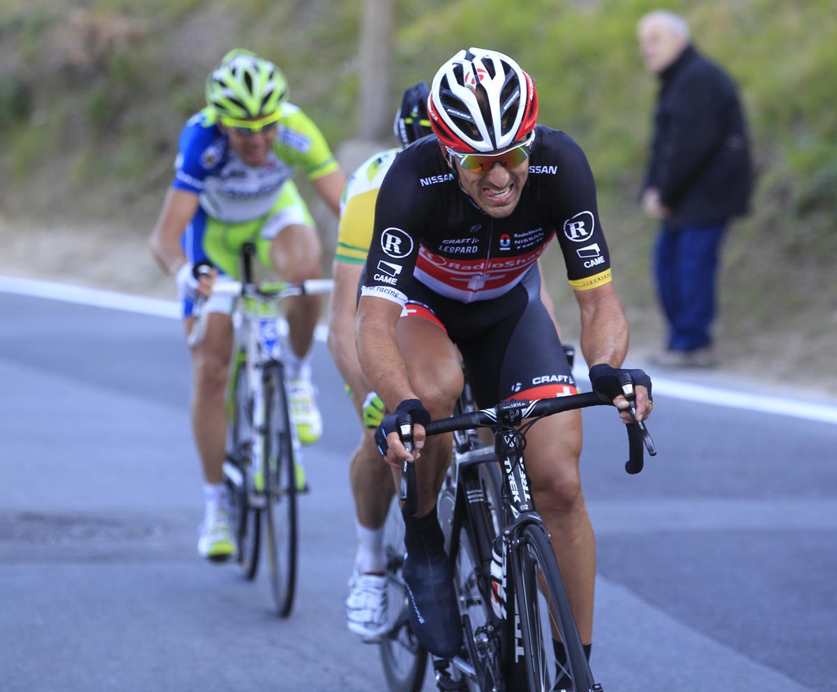 Fabian Cancellara leads group, Milan-San Remo 2012 Fabian Cancellara leads group, Milan-San Remo 2012