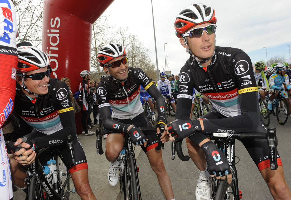 Andy Schleck, Jakob Fuglsang and Tiago Machado, Tour of Catalonia 2012, stage two