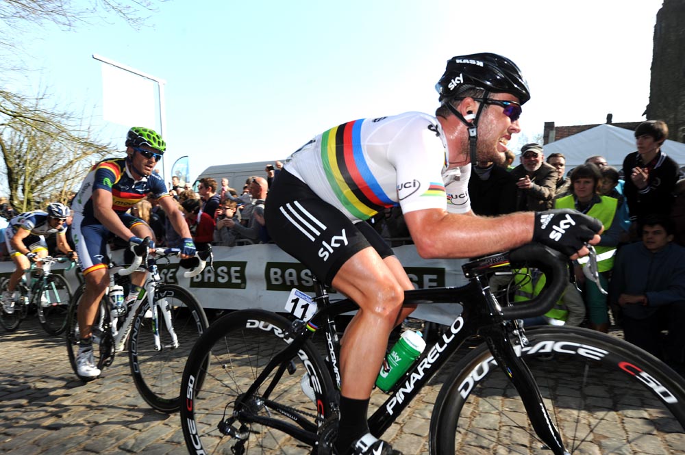 Mark Cavendish on the Kemmelberg, Ghent-Wevelgem 2012