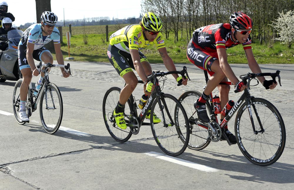 Alessandro Ballan leads escape, Tour of Flanders 2012
