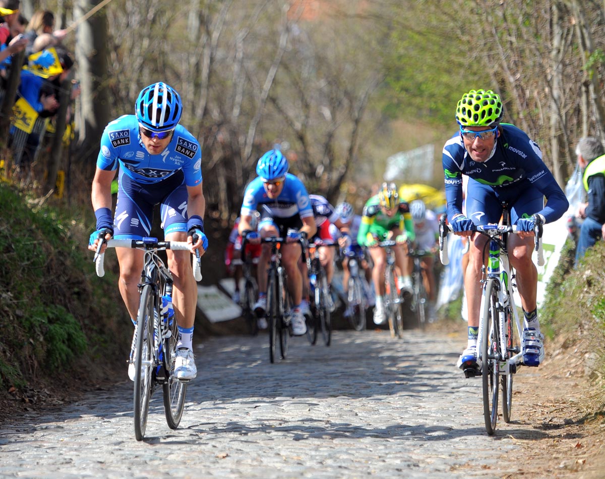 Pablo Lastras on Koppenberg, Tour of Flanders 2012