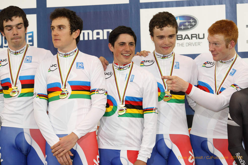 2012 world track championships, great britain, team pursuit, podium