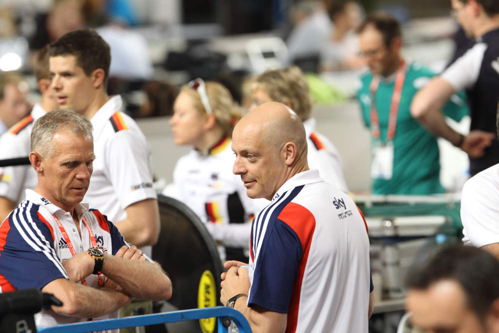 Shane Sutton and David Brailsford, Track World Championships 2012, day five