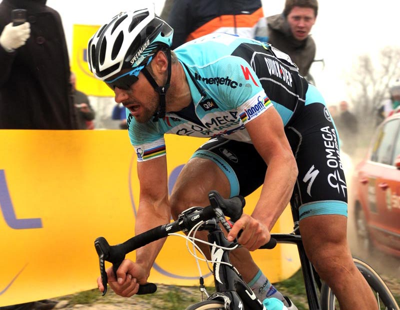 Tom Boonen on his way to winning Paris-Roubaix 2012 Tom Boonen on his way to winning Paris-Roubaix 2012