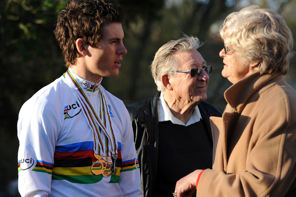 Ben Swift and grandparents, Ben Swift homecoming, 10 April 2012
