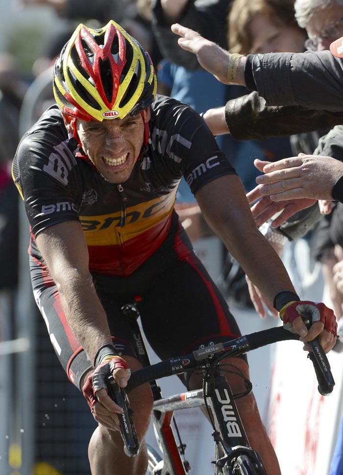 Philippe Gilbert finishes, La Fleche Wallonne 2012