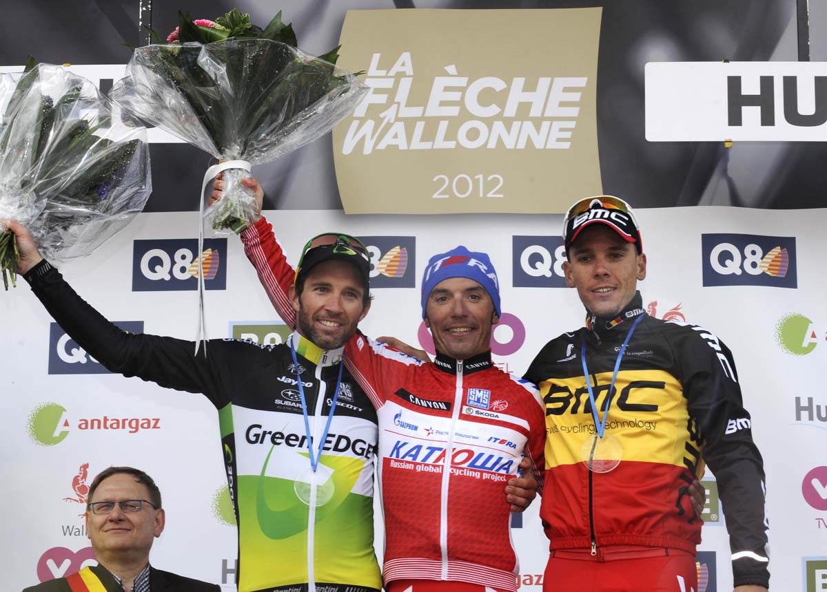 Joaquin Rodriguez tops podium, La Fleche Wallonne 2012 Joaquin Rodriguez tops podium, La Fleche Wallonne 2012