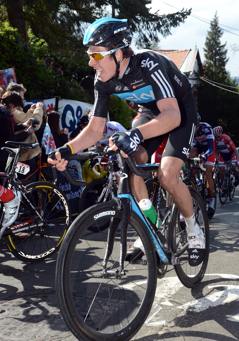Luke Rowe on Mur de Huy, La Fleche Wallonne 2012