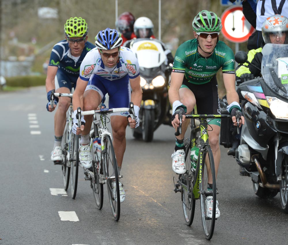 Pierre Rolland chases escape, Liege-Bastogne-Liege
