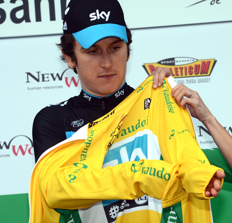 Geraint Thomas wins, Tour de Romandie 2012 prologue