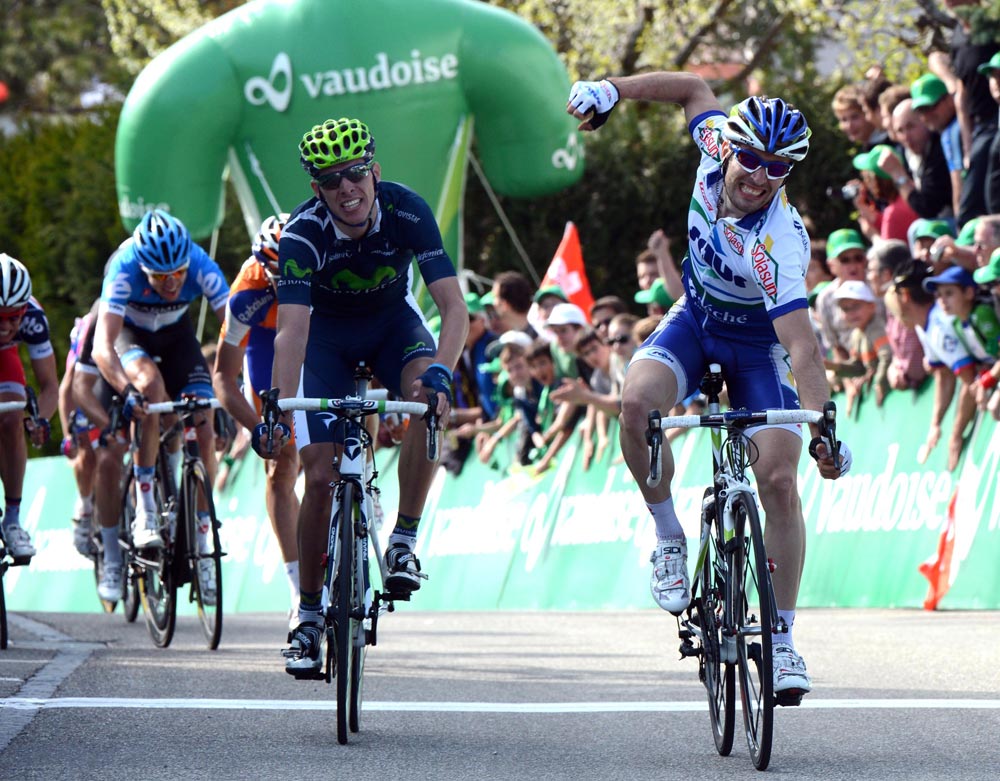 Jonathan Hivert wins stage, Tour de Romandie 2012, stage two