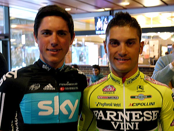 Peter Kennaugh and Andrea Guardini, Giro d'Italia 2012 Peter Kennaugh and Andrea Guardini, Giro d'Italia 2012