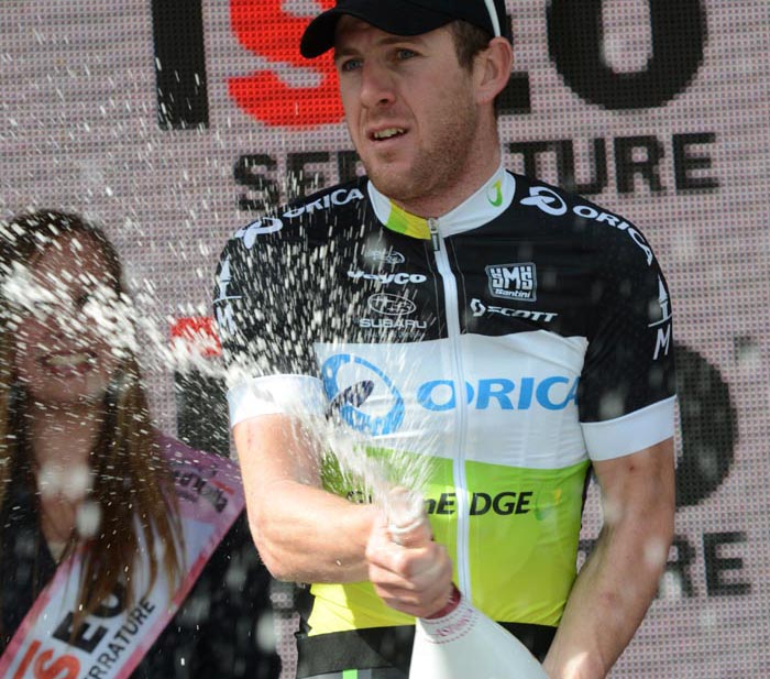 Matt Goss celebrates winning stage 3 of 2012 Giro d'Italia Matt Goss celebrates winning stage 3 of 2012 Giro d'Italia