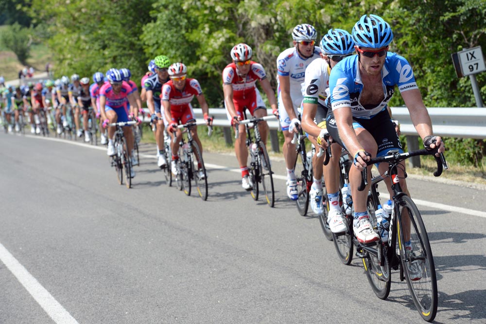 S�bastien Rosseler chases, Giro d'Italia 2012, stage eight