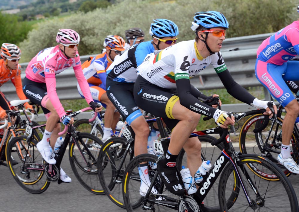 Ramunas Navardauskas and Ryder Hesjedal, Giro d'Italia 2012, stage nine