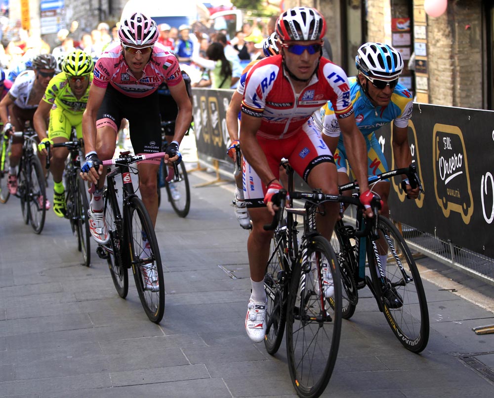 Joaquin Rodriguez and Ryder Hesjedal in Assisi, Giro d'talia 2012, stage 10 Joaquin Rodriguez and Ryder Hesjedal in Assisi, Giro d'talia 2012, stage 10