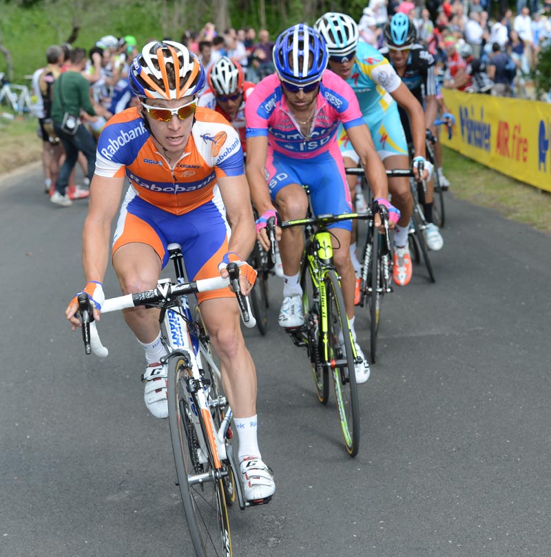 Tom Slagter leads in Assisi, Giro d'talia 2012, stage 10