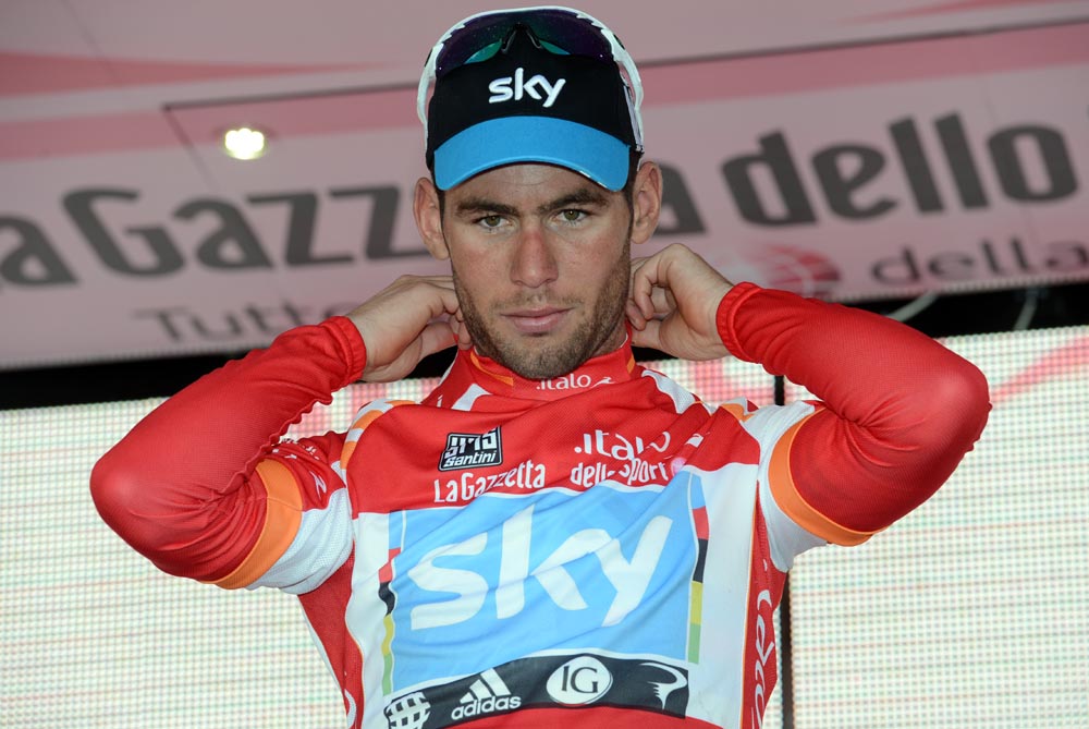 Mark Cavendish in points jersey, Giro d'Italia 2012, stage 11