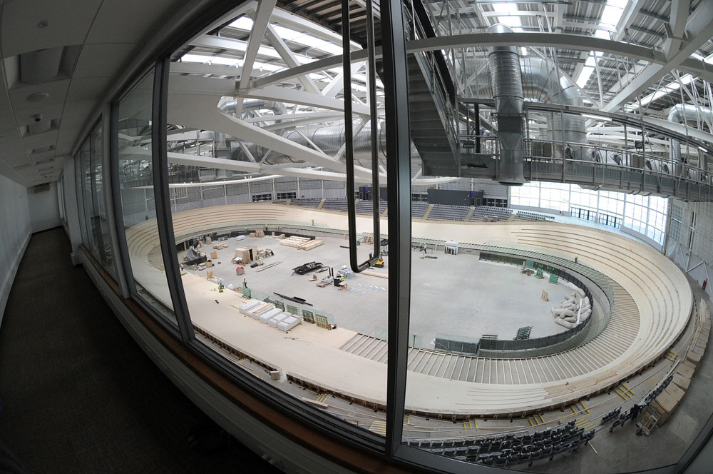 View from timing cabin, Sir Chris Hoy Velodrome, 15 May 2012