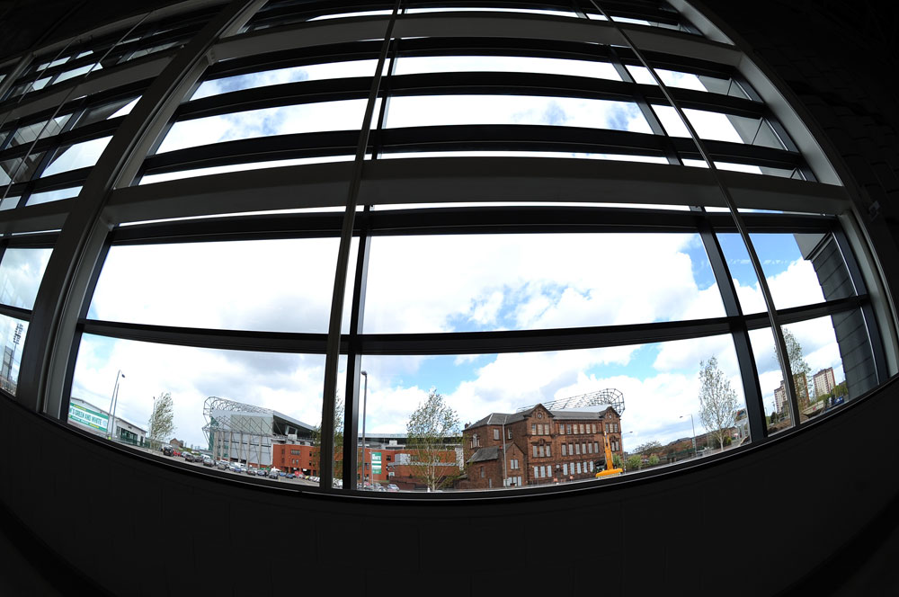 View to Celtic Park, Sir Chris Hoy Velodrome, 15 May 2012