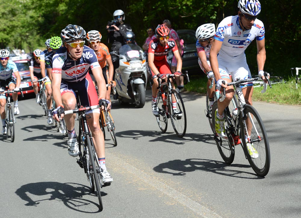 Lars Bak and Sandy Casar in escape, Giro d'Italia 2012, stage 12