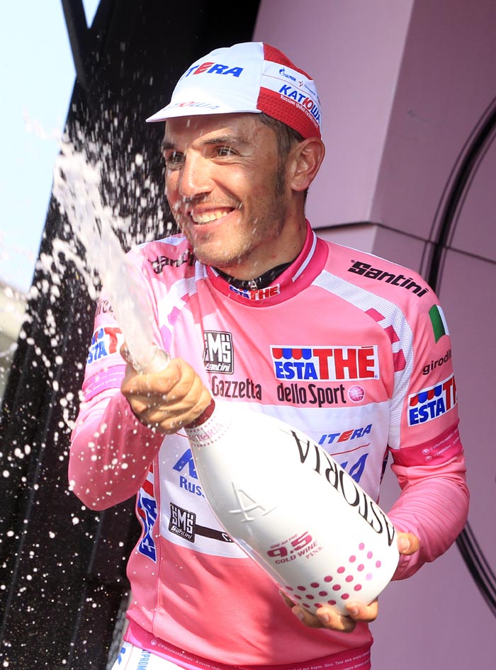 Joaquin Rodriguez on podium, Giro d'Italia 2012, stage 13
