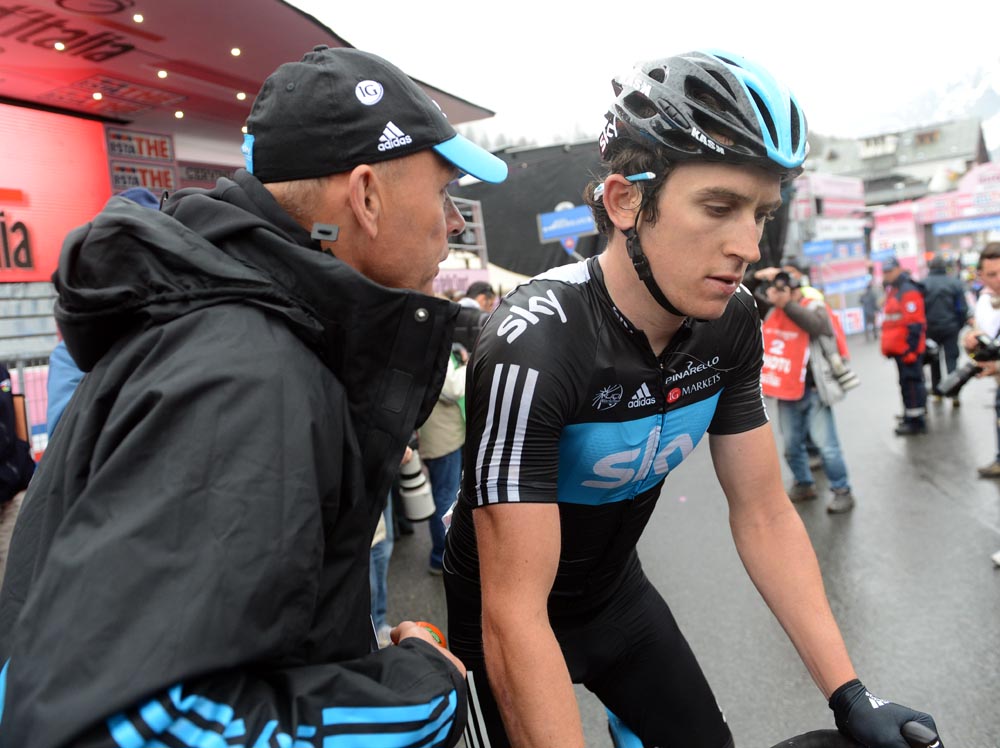 Geraint Thomas at finish, Giro d'Italia 2012, stage 14
