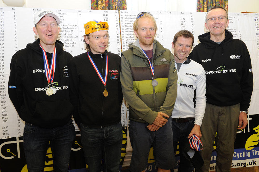 Team and individual winners, National 10-mile time trial championships 2012