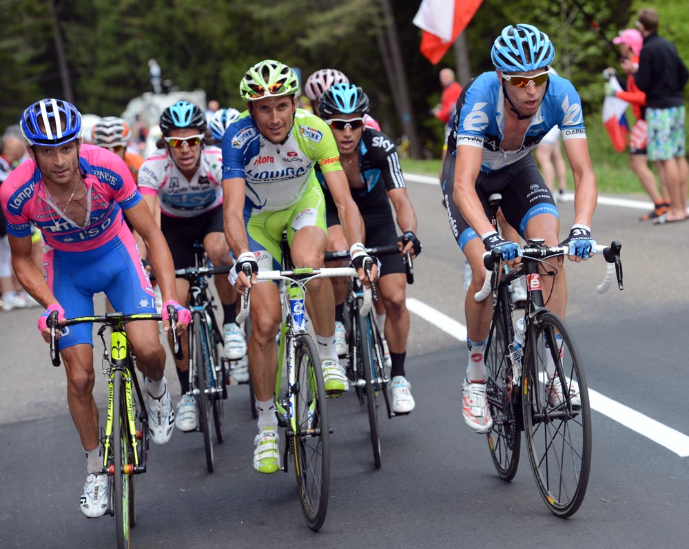 Ryder Hesjedal and Michele Scarponi, Giro d'Italia 2012, stage 19 Ryder Hesjedal and Michele Scarponi, Giro d'Italia 2012, stage 19