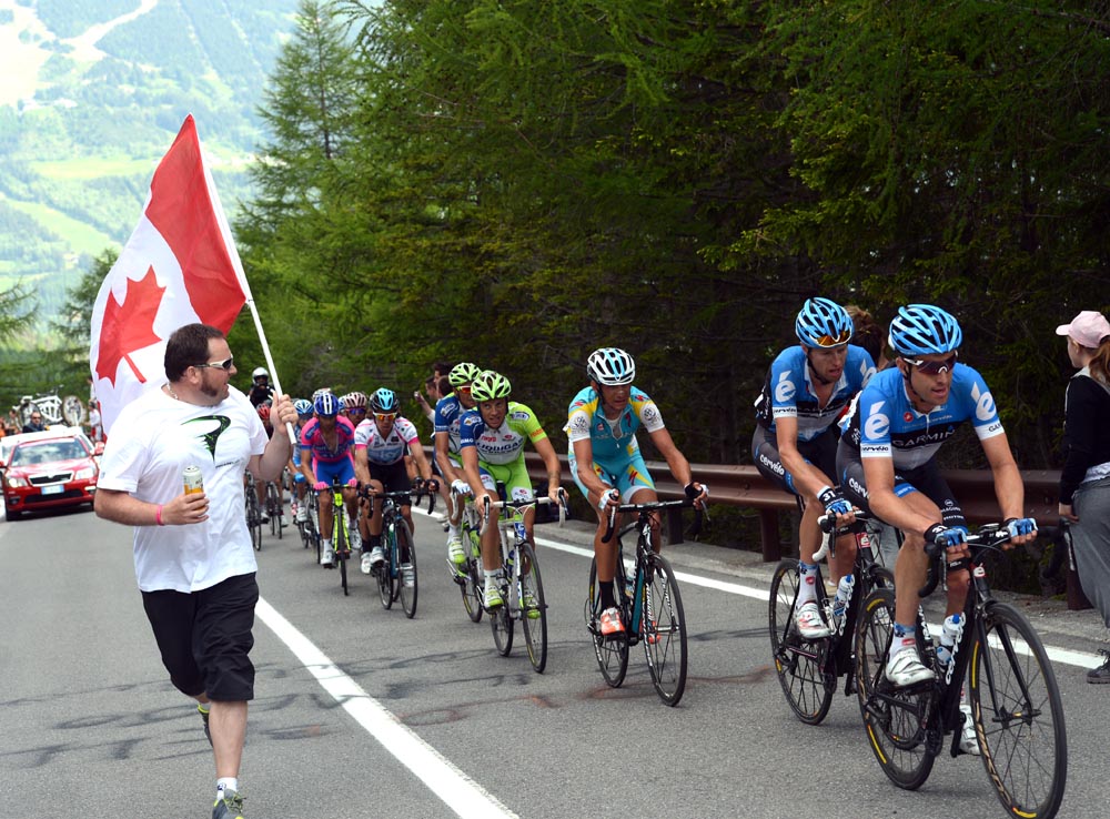 Canadian fan, Giro d'Italia 2012, stage 20 Canadian fan, Giro d'Italia 2012, stage 20