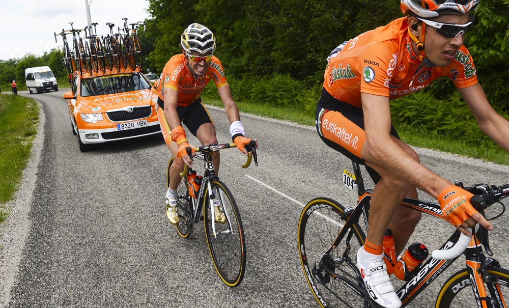 Samuel Sanchez suffers, Criterium du Dauphine 2012, stage one