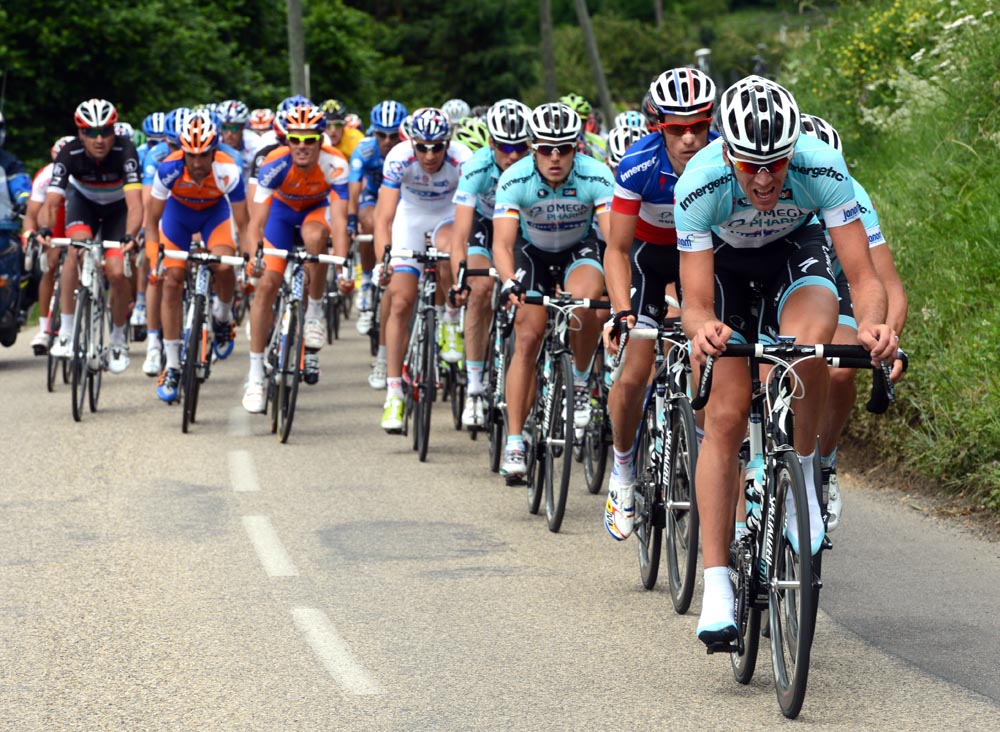 dauphine12st1-omega chases.jpg Omega Pharma-QuickStep take up the chase, Criterium du Dauphine 2012, stage one
